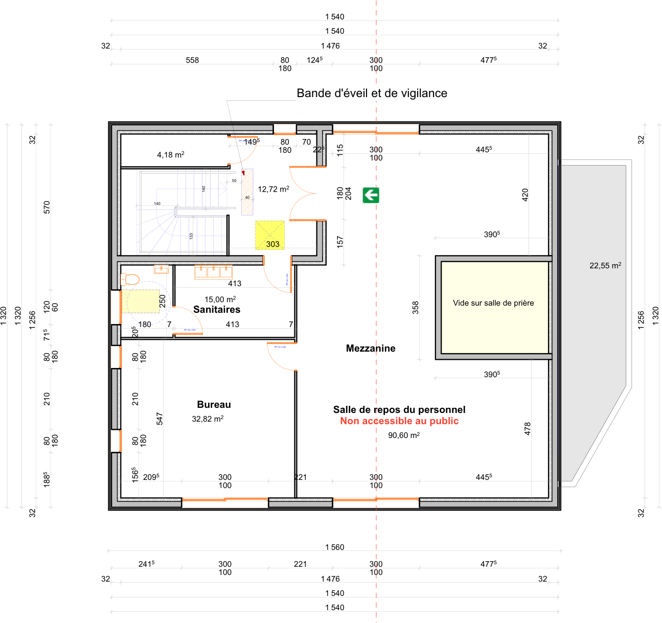 Plan de l'étage et de la mezzanine